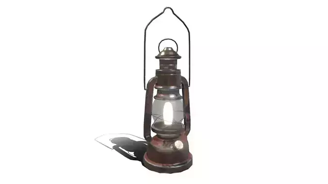Old Oil Lamp Low-poly 3D model
