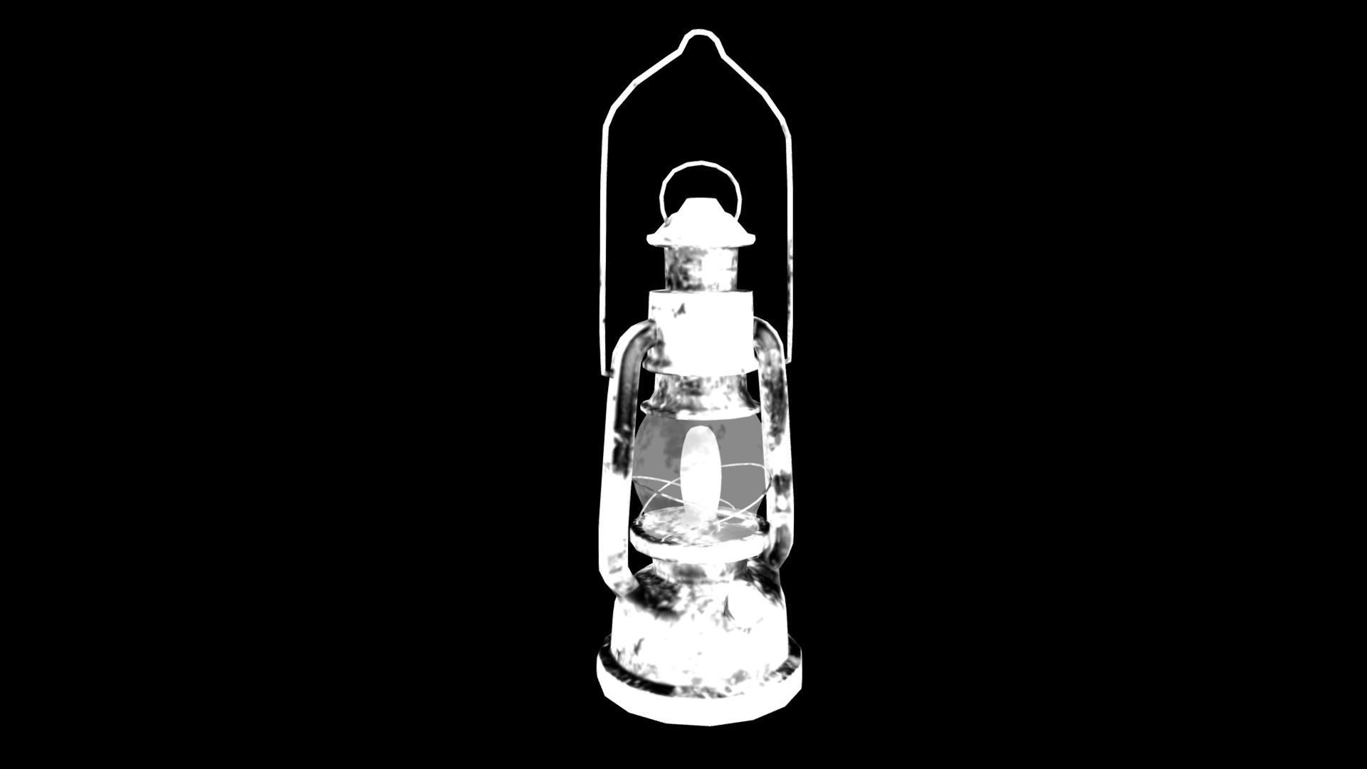 Old Oil Lamp Low-poly 3D model_7