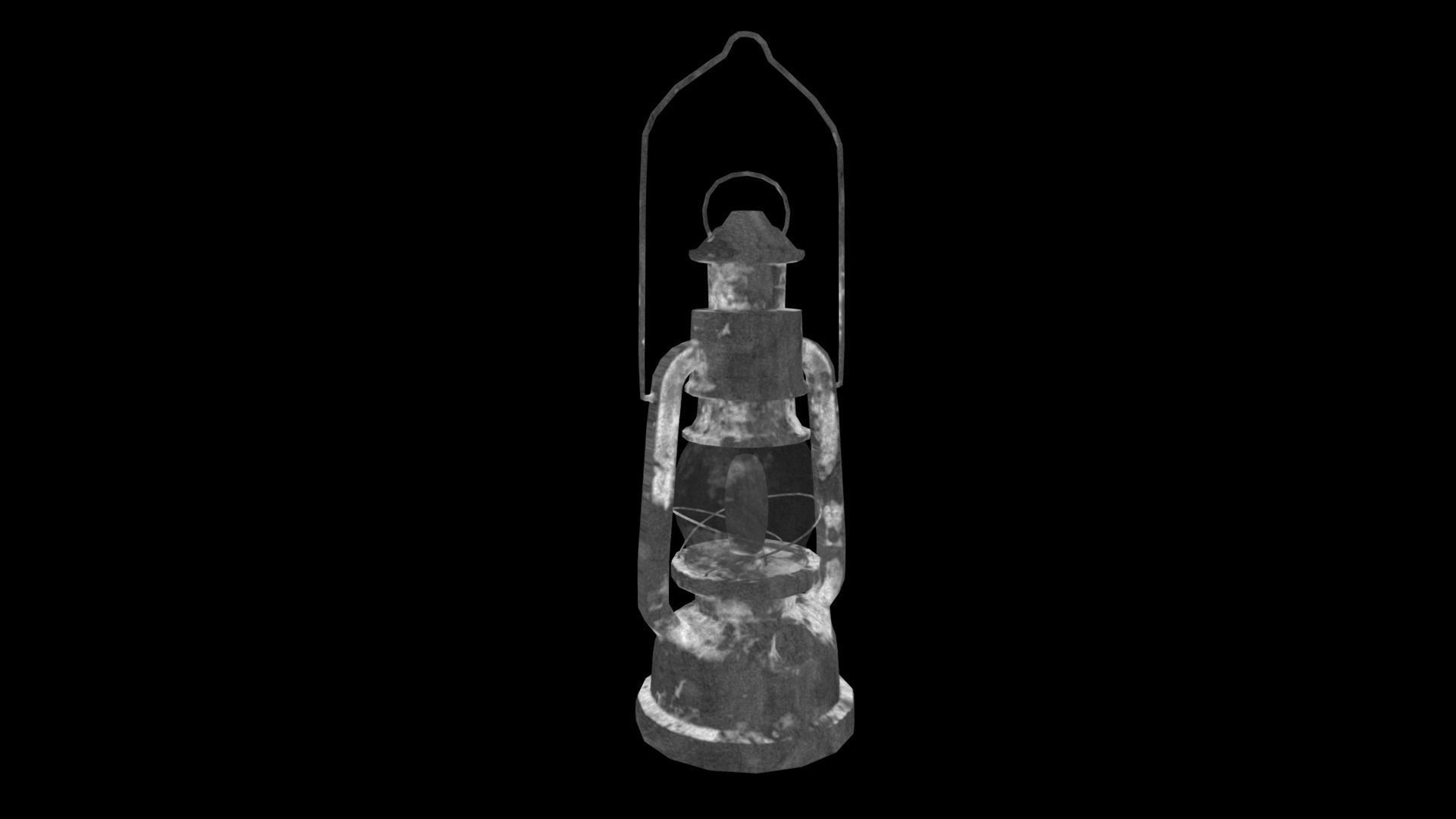 Old Oil Lamp Low-poly 3D model_8