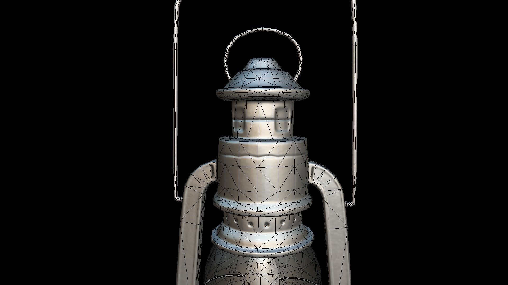 Old Oil Lamp Low-poly 3D model_6