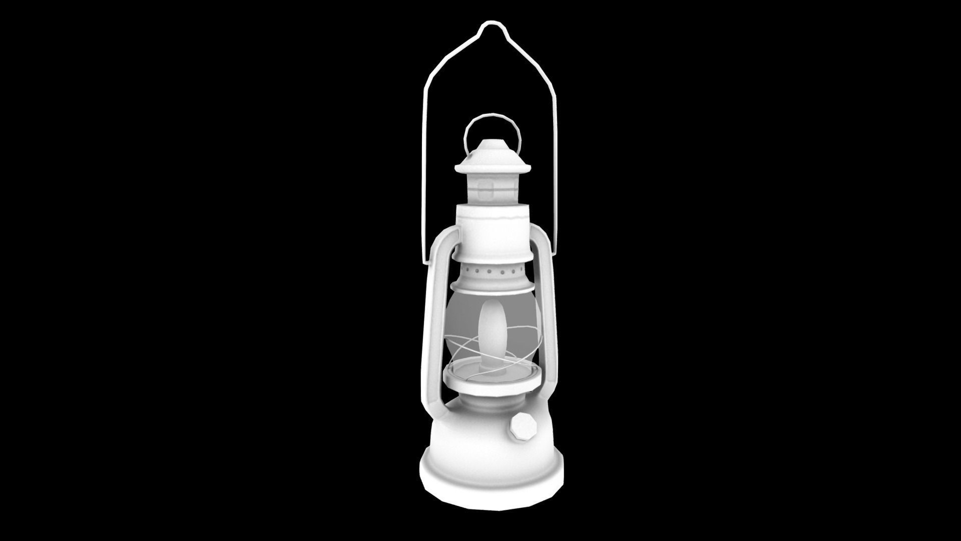 Old Oil Lamp Low-poly 3D model_10