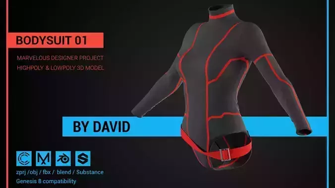 Bodysuit  Marvelous Designer CLO project