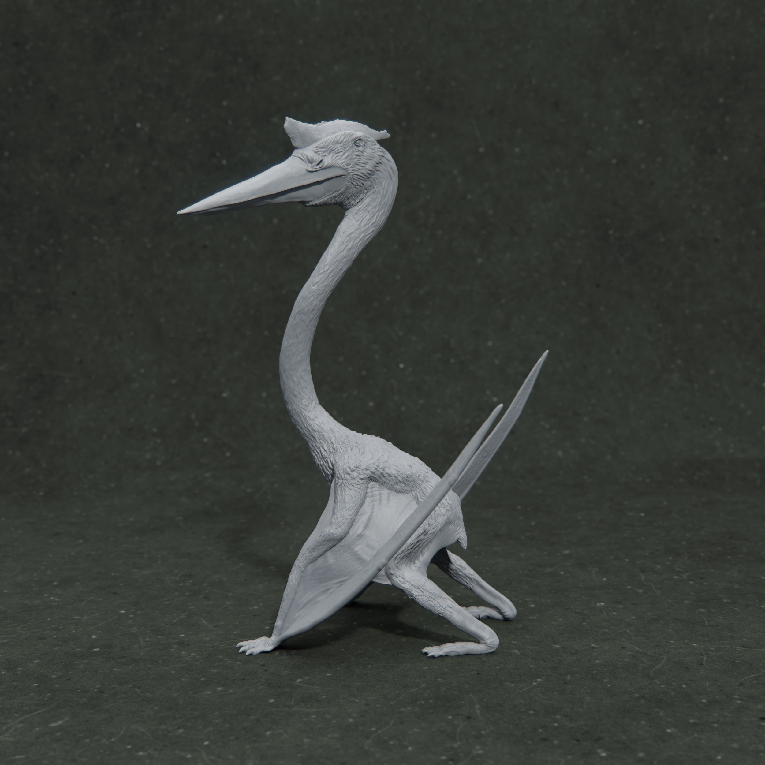 Arambourgiania sitting 1-35 scale pre-supported pterosaur 3D print model_1