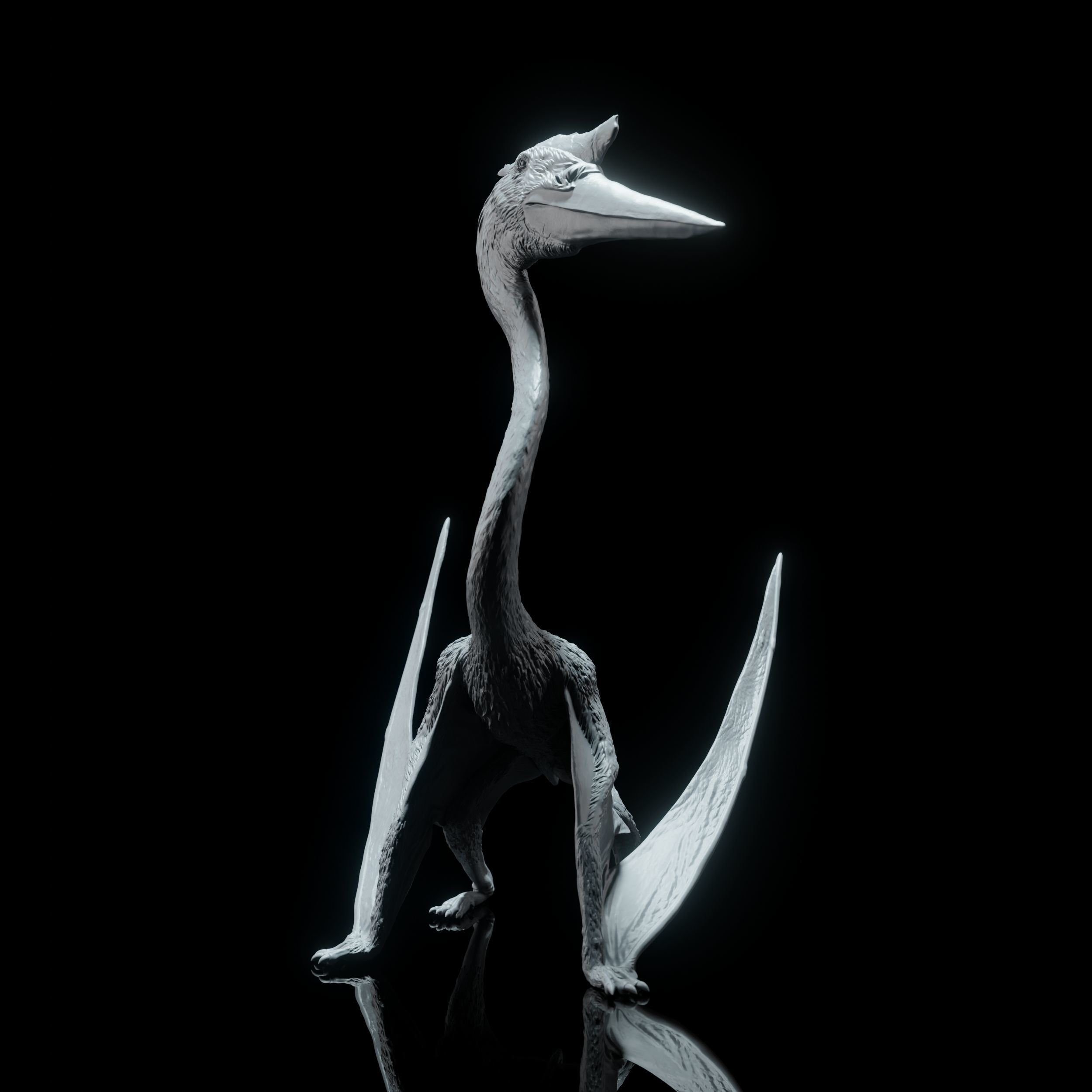 Arambourgiania sitting 1-35 scale pre-supported pterosaur 3D print model_3