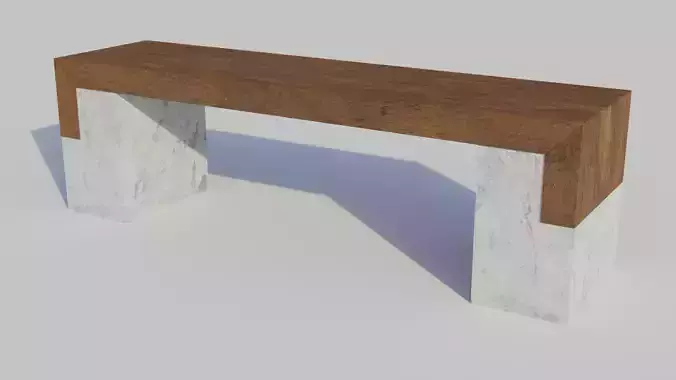 Park Bench 2 - Low poly PBR Low-poly 3D model