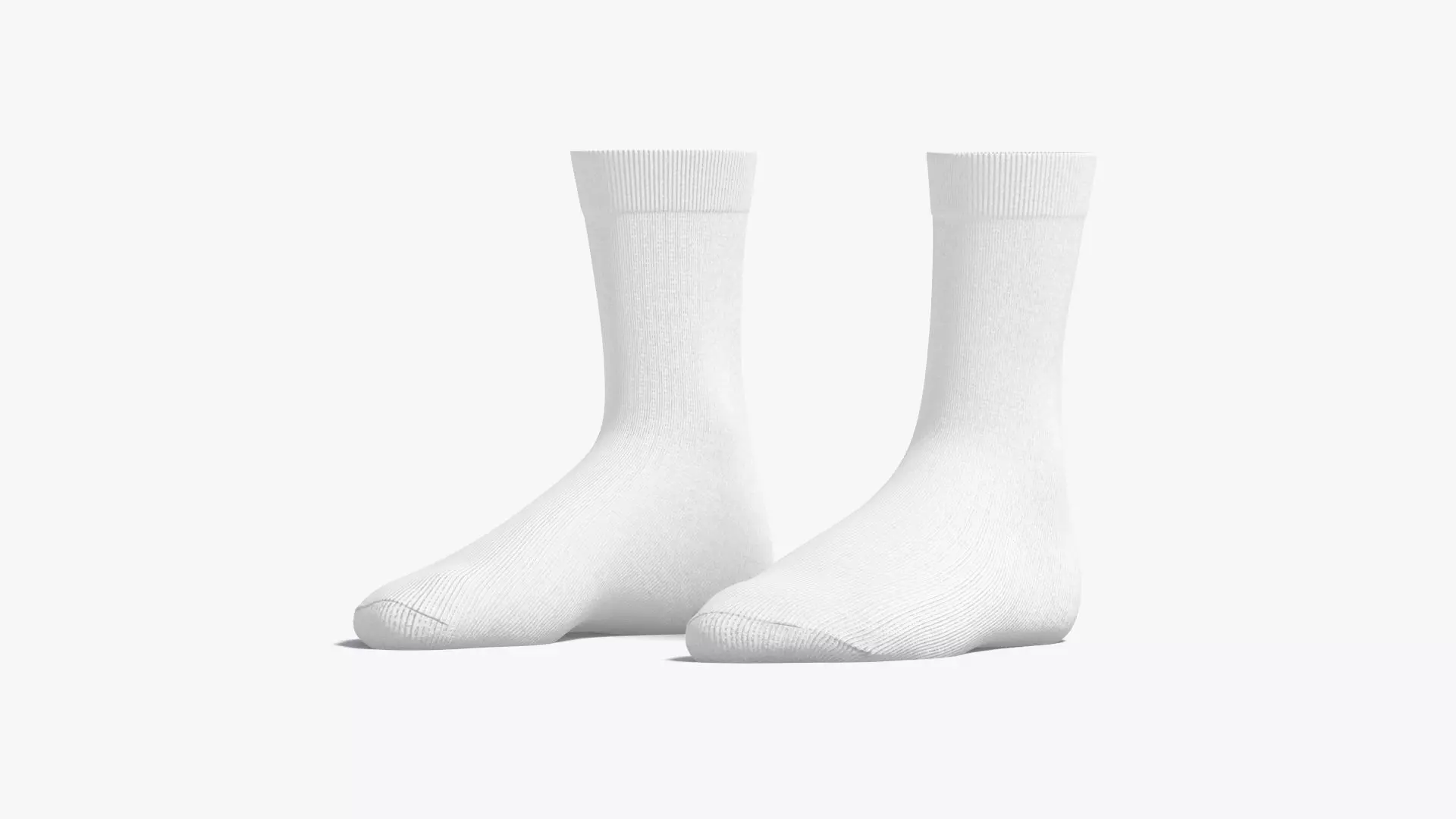 White Long Socks - fabric sox pair Low-poly 3D model