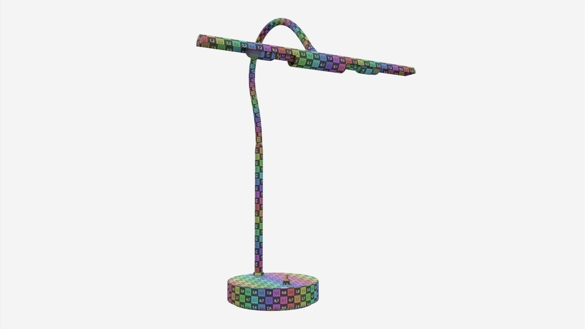 Piano metal table lamp 3D model_7