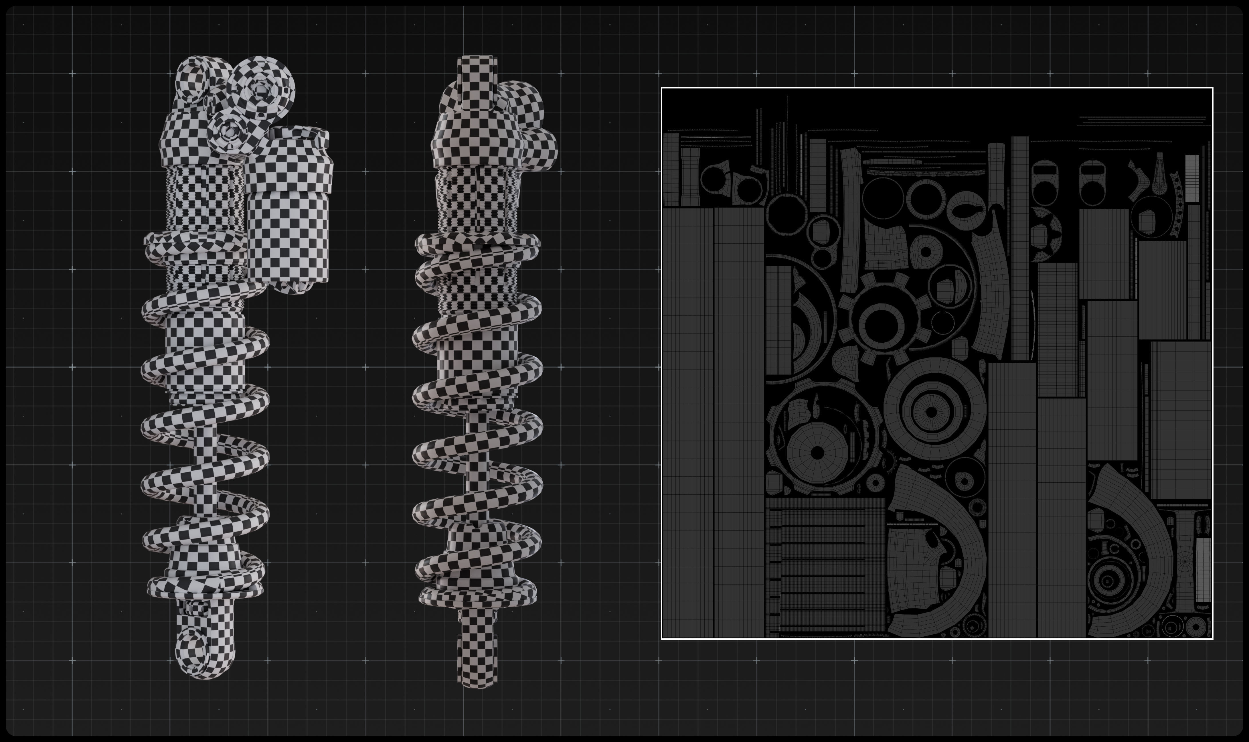 Shock Absorber N1 Low-poly 3D model_4