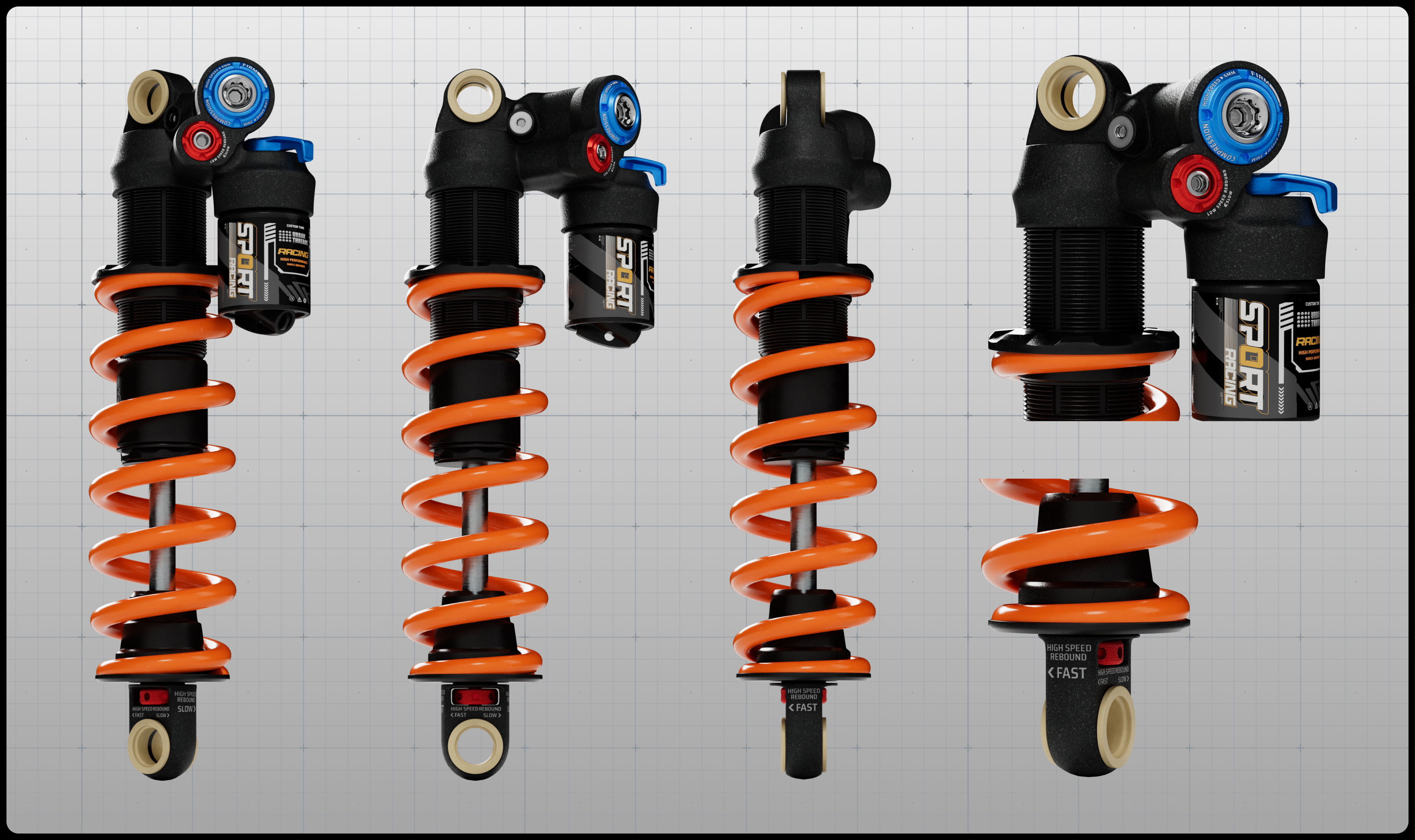 Shock Absorber N1 Low-poly 3D model_1
