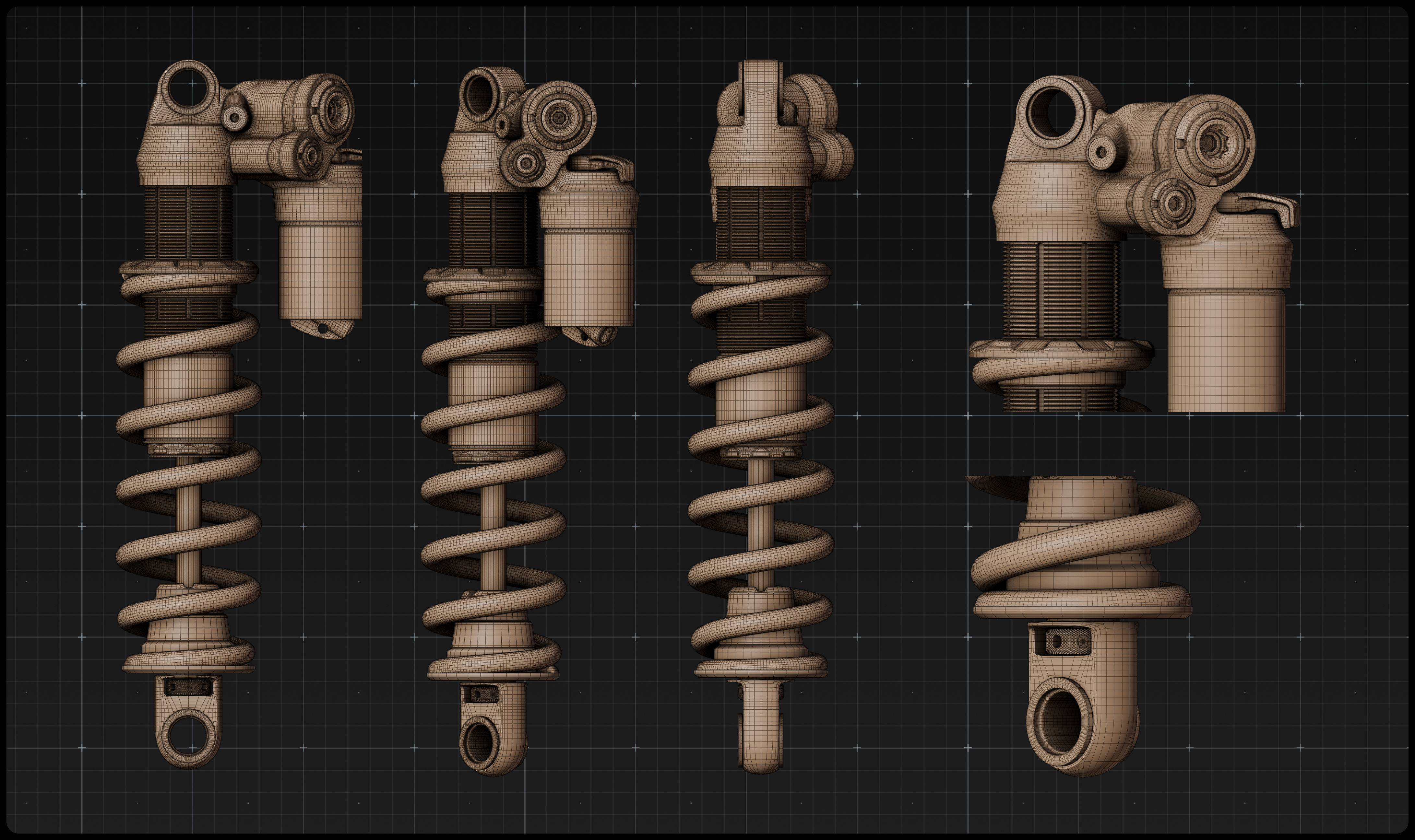 Shock Absorber N1 Low-poly 3D model_2