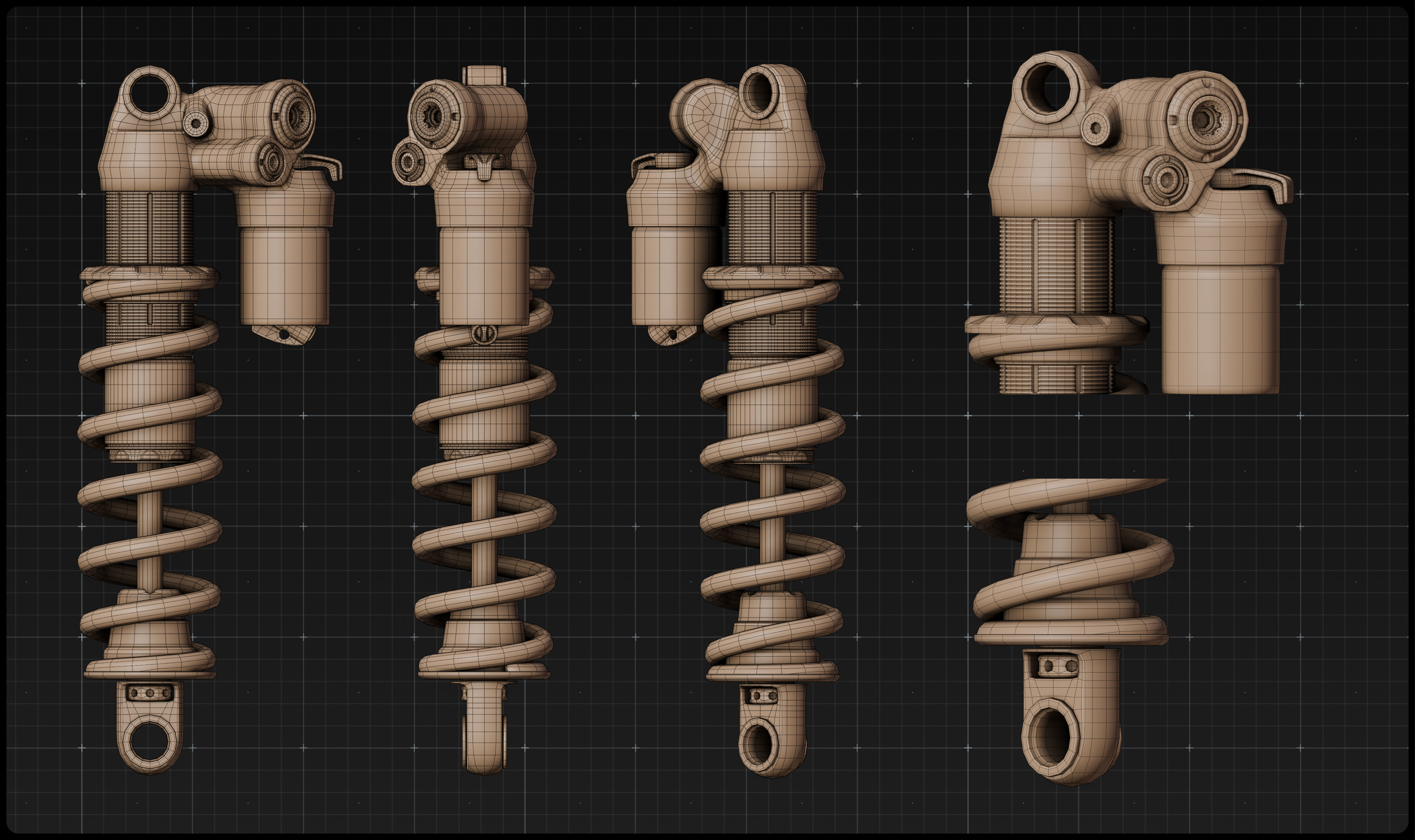 Shock Absorber N1 Low-poly 3D model_3