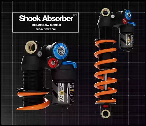 Shock Absorber N1 Low-poly 3D model