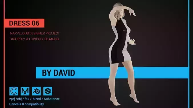 Dress 06 Marvelous Designer CLO project