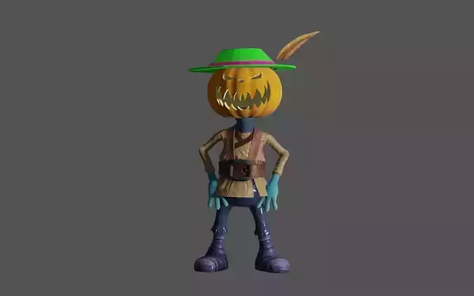 Pumkin 6 pumpkin wearing hat