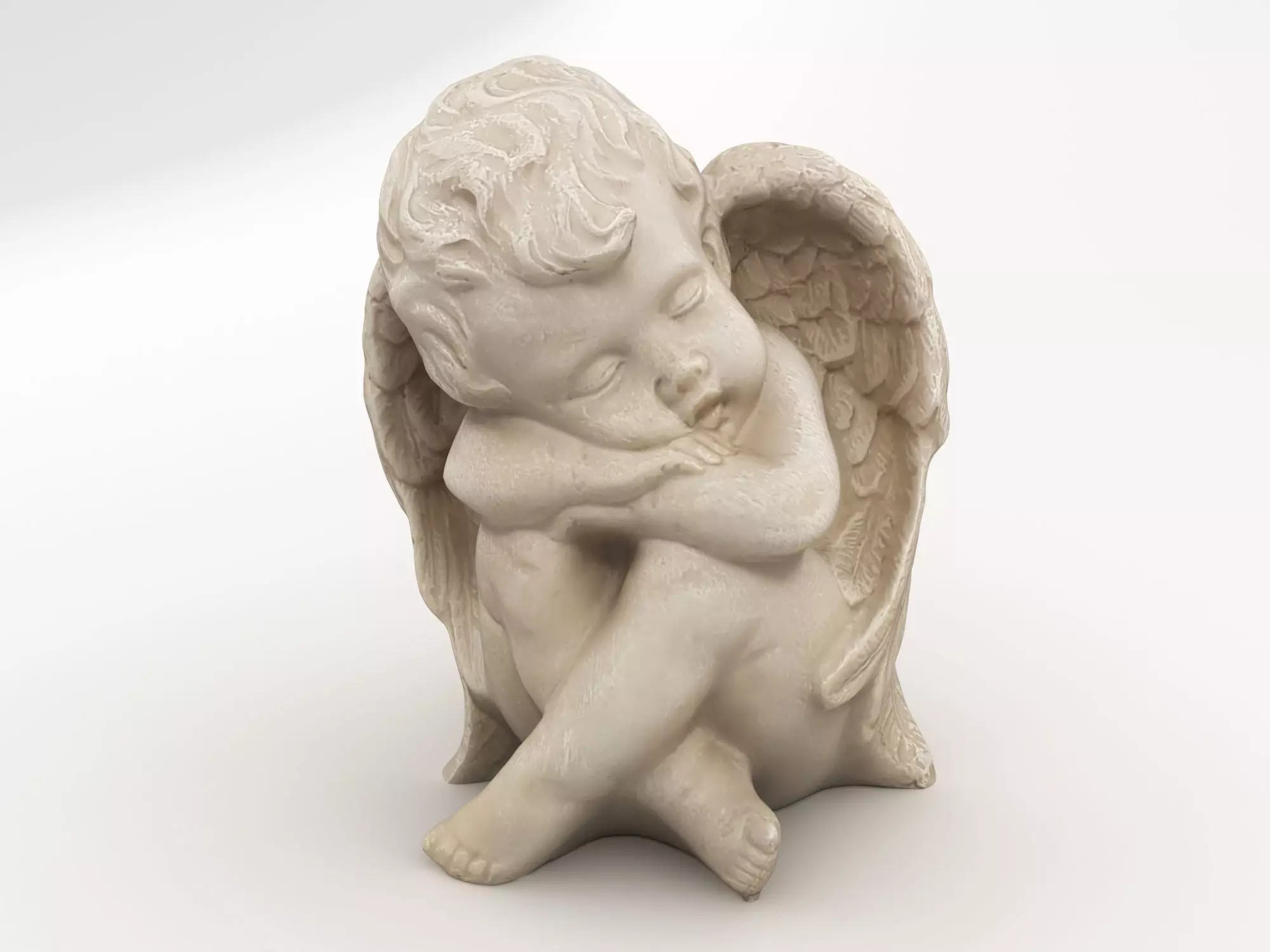 Angel Statuette Figurine 3D model_0