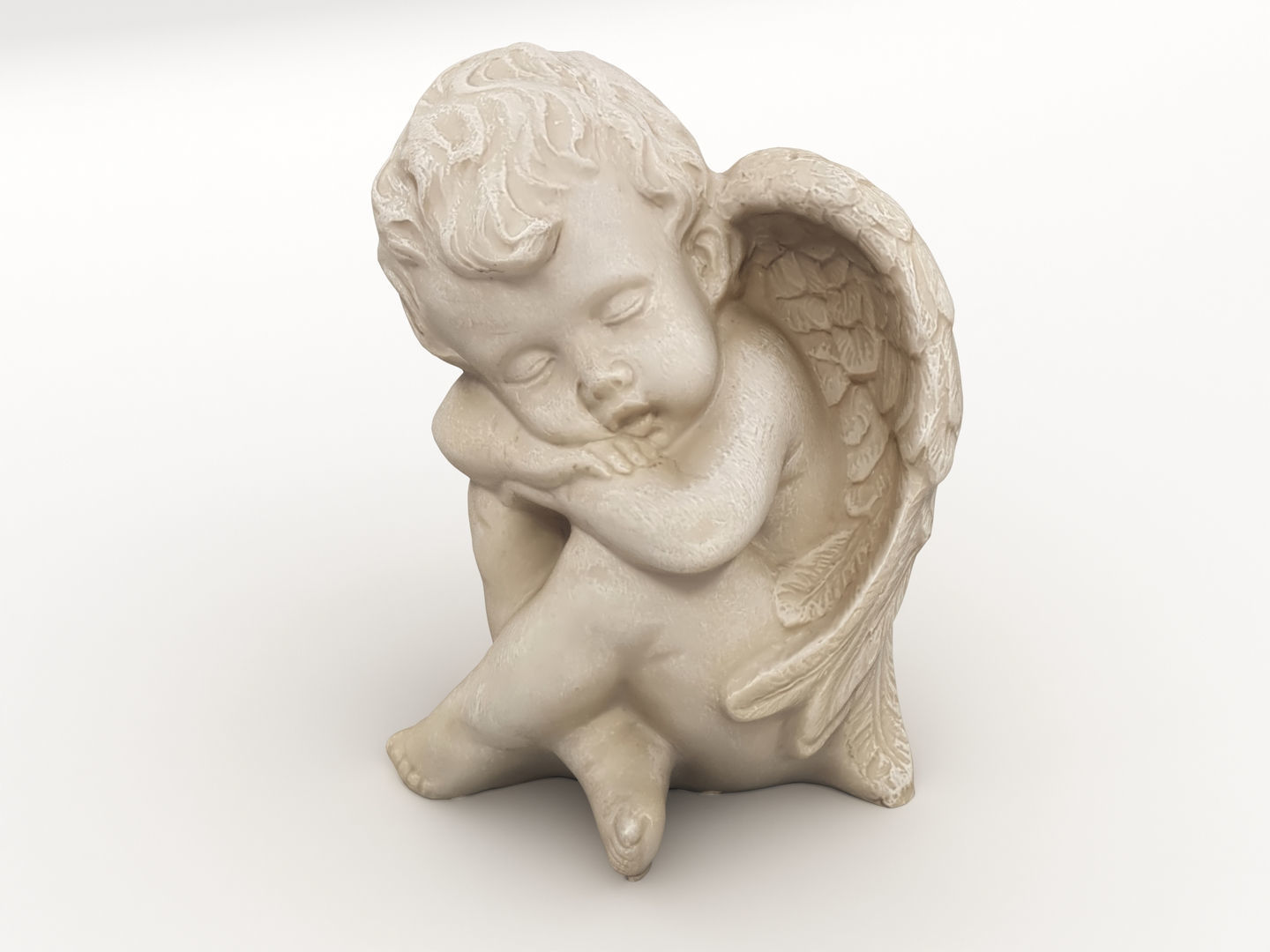 Angel Statuette Figurine 3D model_5