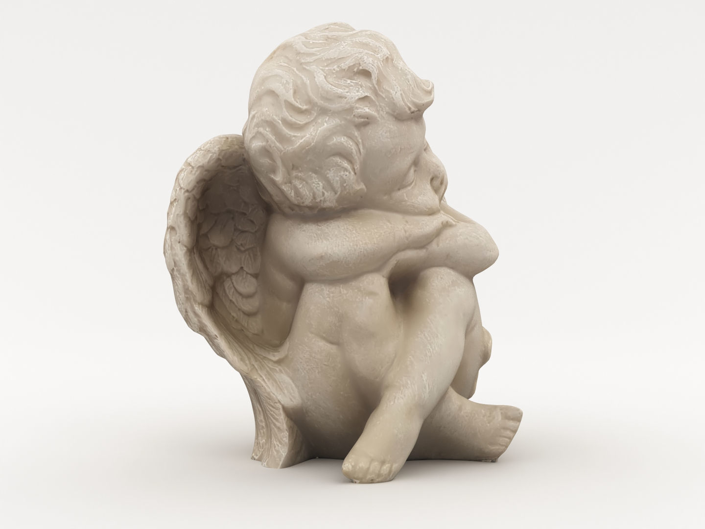 Angel Statuette Figurine 3D model_6