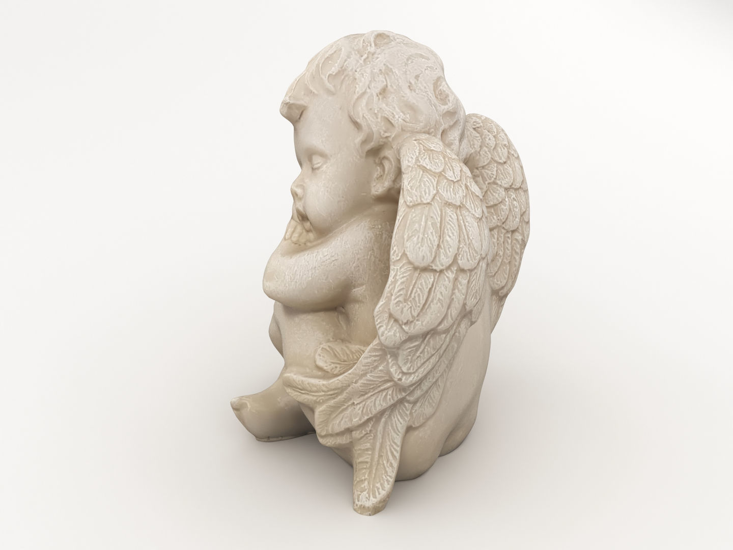 Angel Statuette Figurine 3D model_4