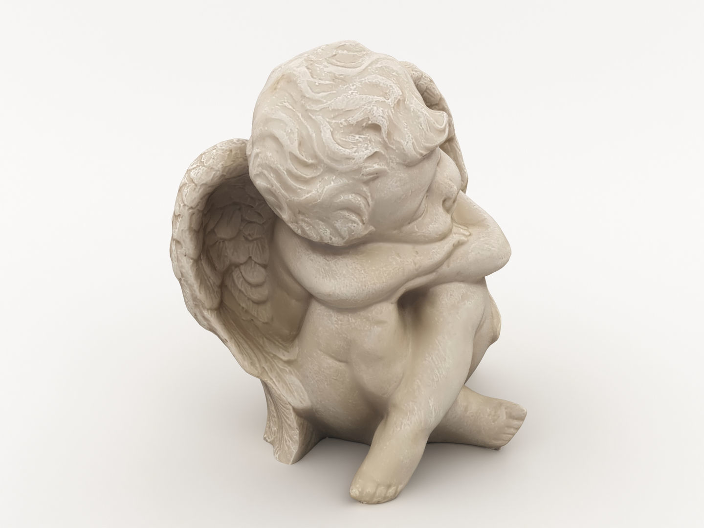 Angel Statuette Figurine 3D model_1
