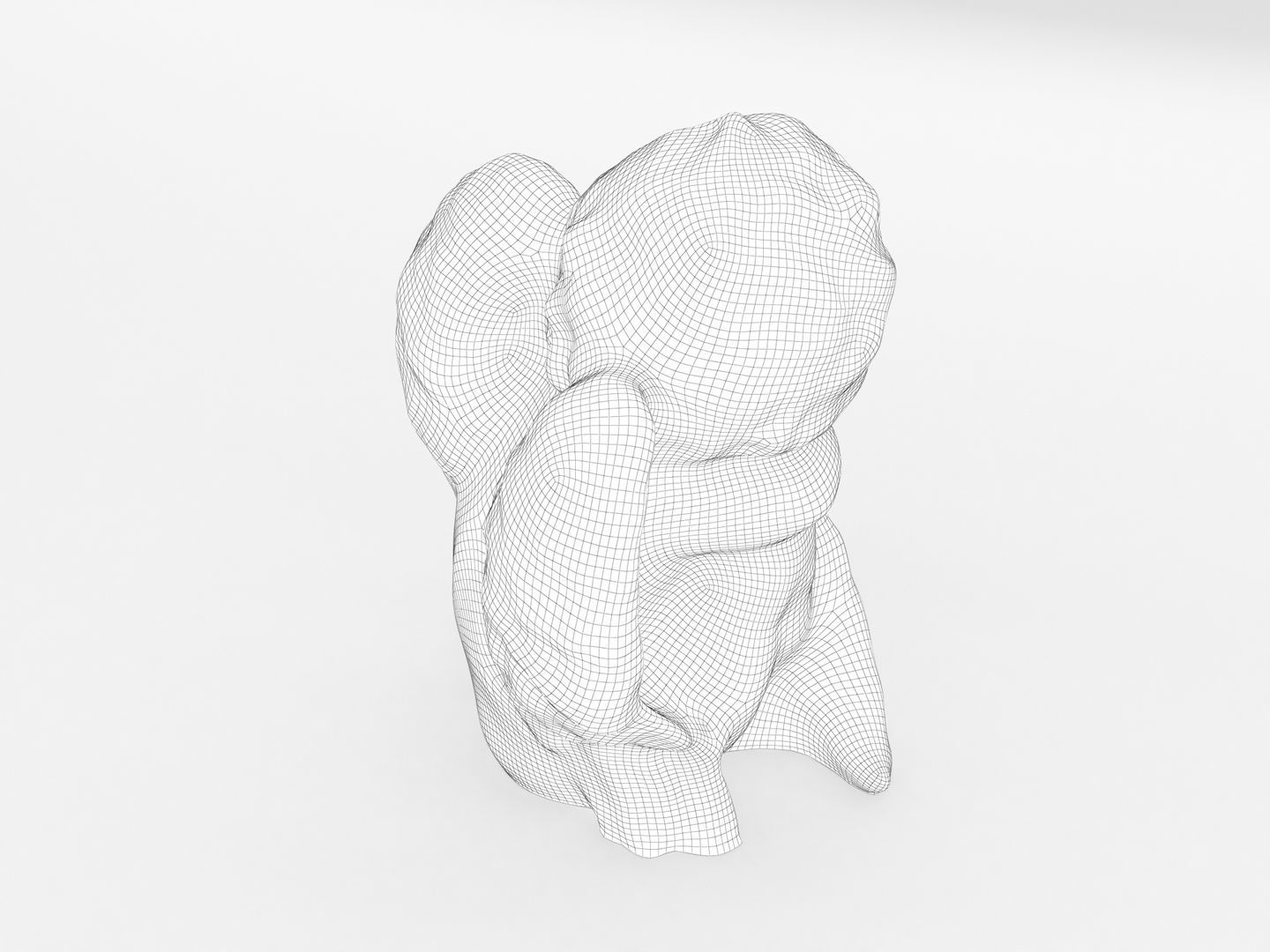 Angel Statuette Figurine 3D model_11