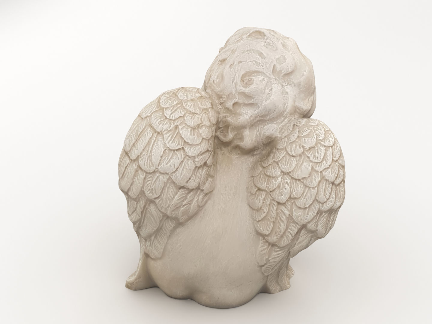 Angel Statuette Figurine 3D model_3