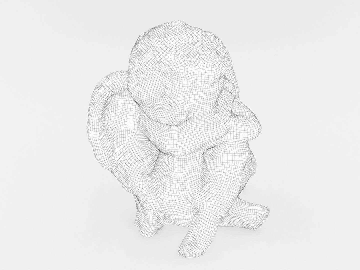 Angel Statuette Figurine 3D model_10