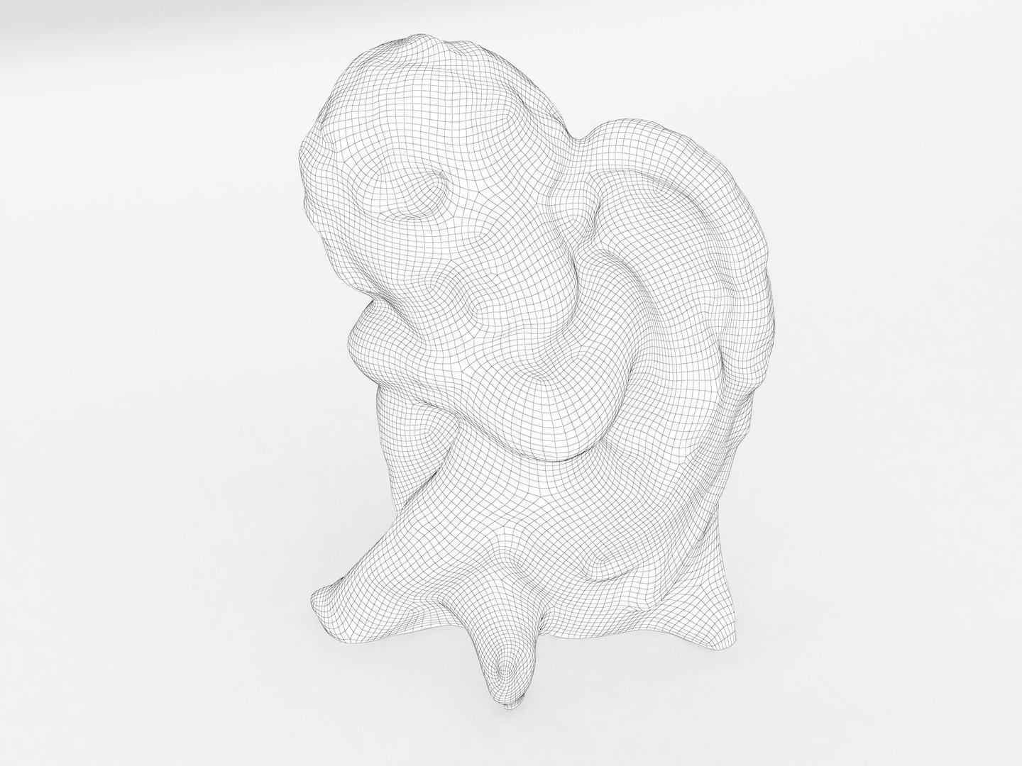 Angel Statuette Figurine 3D model_14