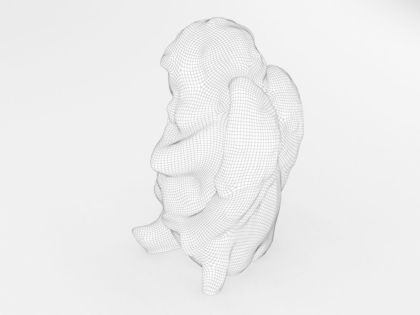 Angel Statuette Figurine 3D model_13