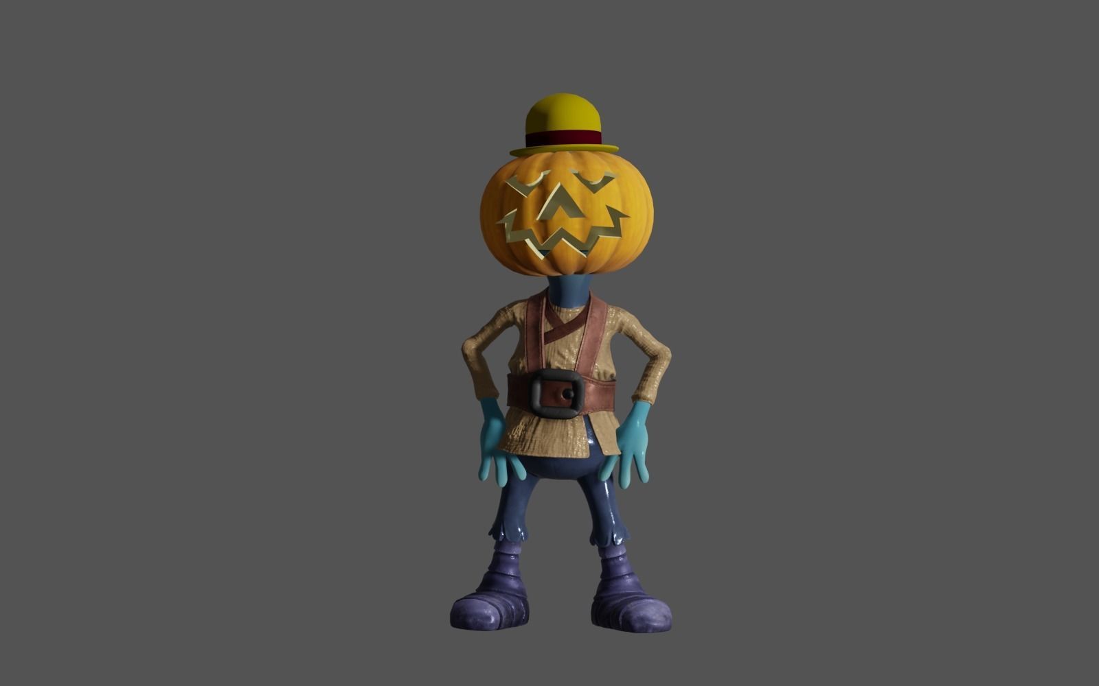 Pumkin 4 pumpkin character 3D model_1