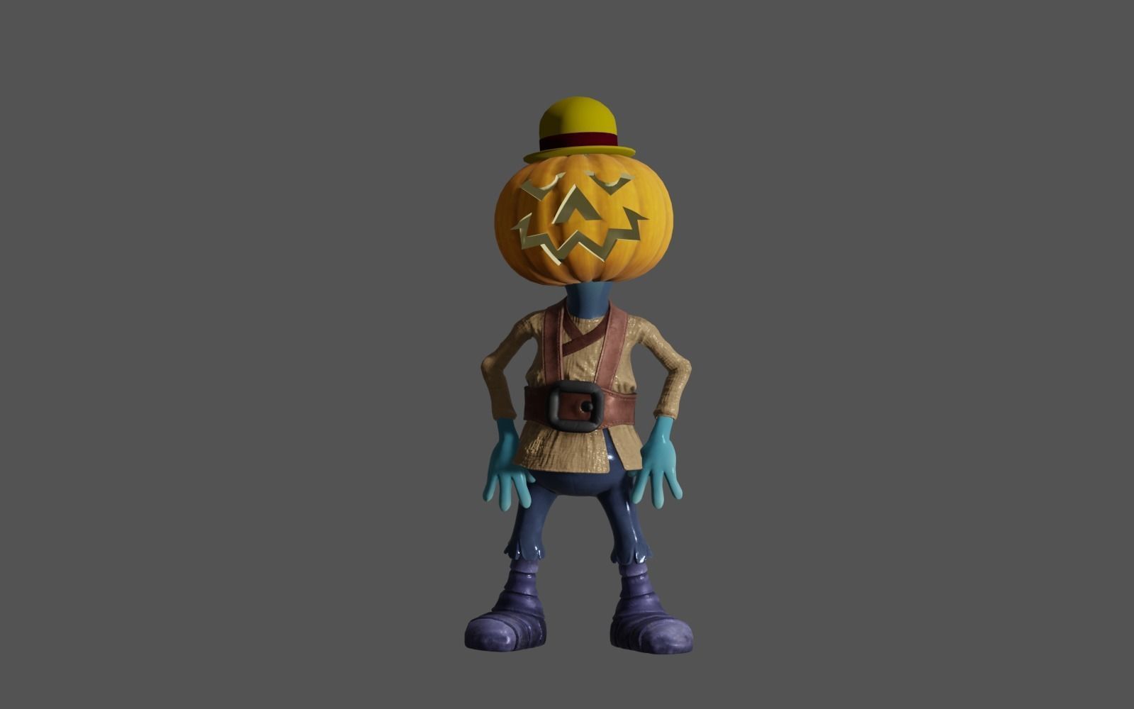 Pumkin 4 pumpkin character 3D model_3