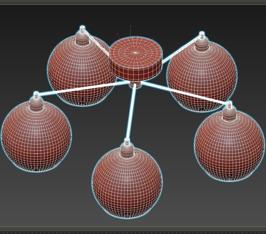 Arte lamp Rosaria A8564PL-5RB 3D model_2