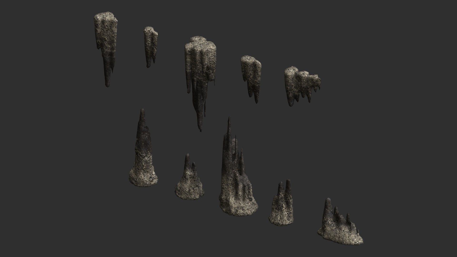 Cave Rock Pack 1 - Light Low-poly 3D model_5