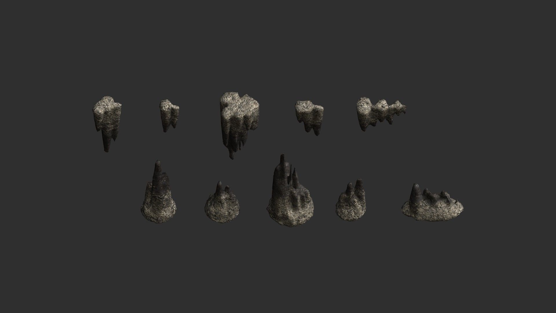 Cave Rock Pack 1 - Light Low-poly 3D model_4