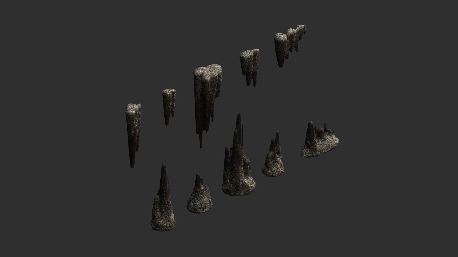 Cave Rock Pack 1 - Light Low-poly 3D model_2
