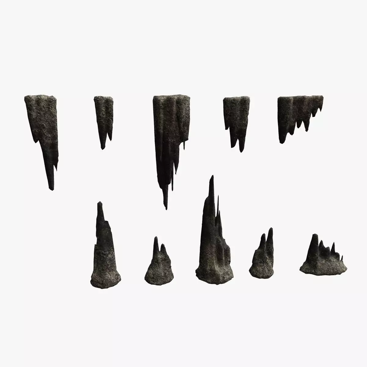 Cave Rock Pack 1 - Light Low-poly 3D model_0