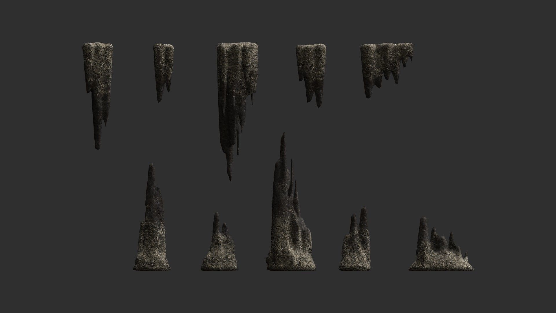 Cave Rock Pack 1 - Light Low-poly 3D model_1
