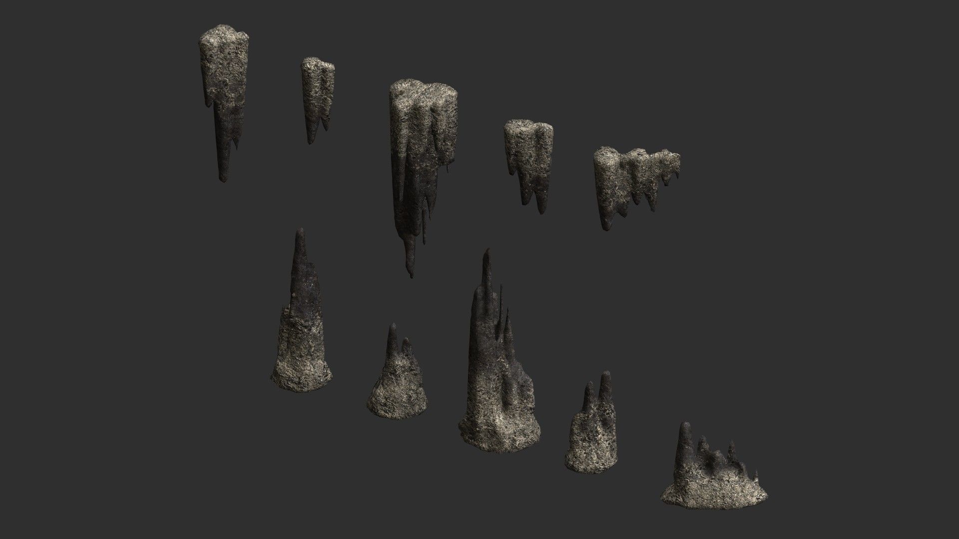 Cave Rock Pack 1 - Light Low-poly 3D model_16
