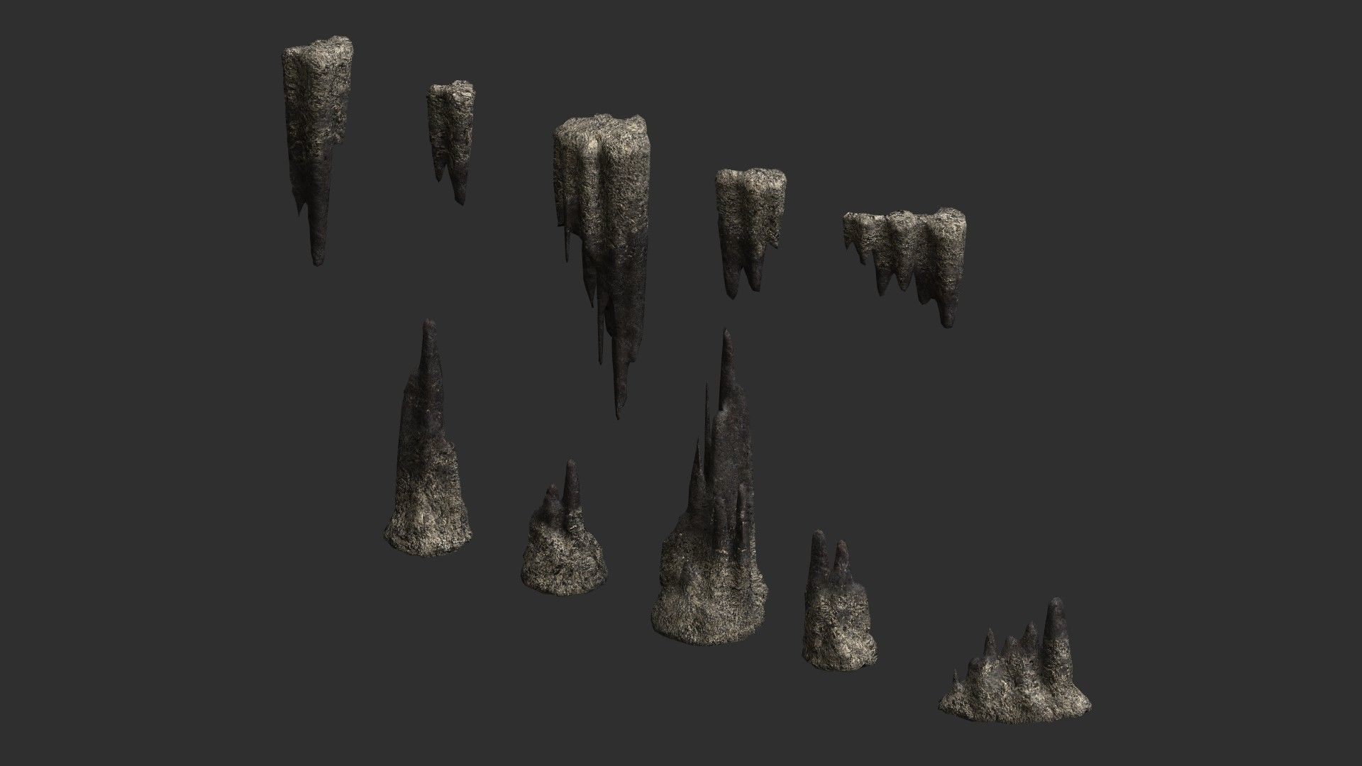 Cave Rock Pack 1 - Light Low-poly 3D model_3