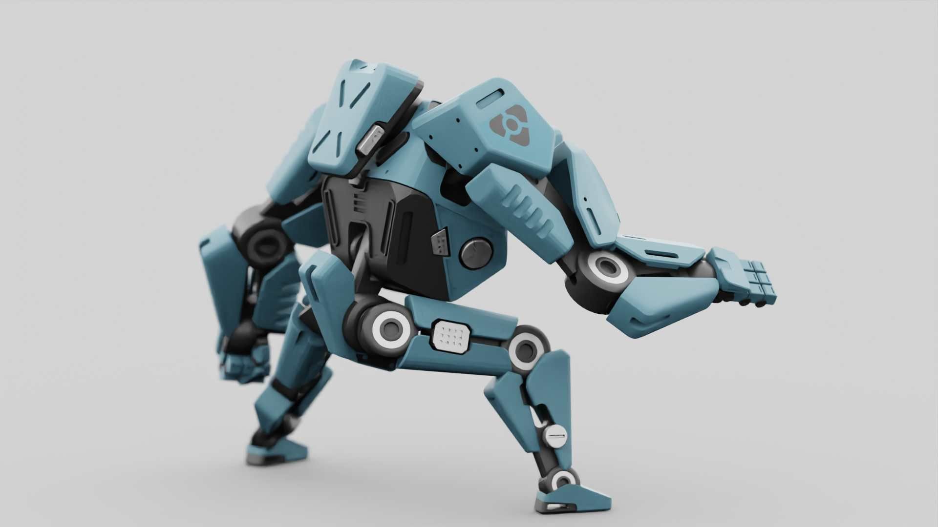 CYBER DROID RIGGED 3D model_8