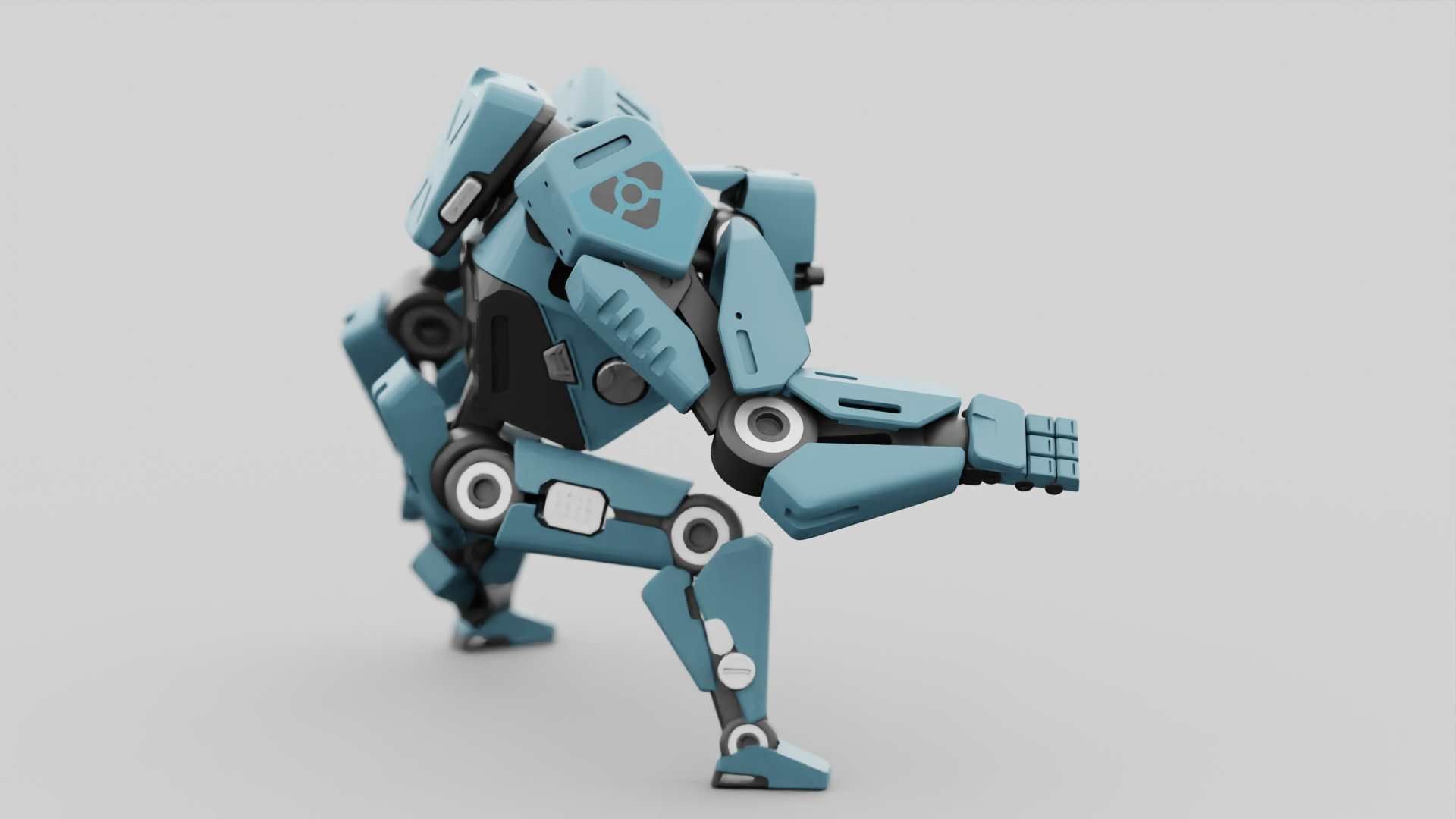 CYBER DROID RIGGED 3D model_9