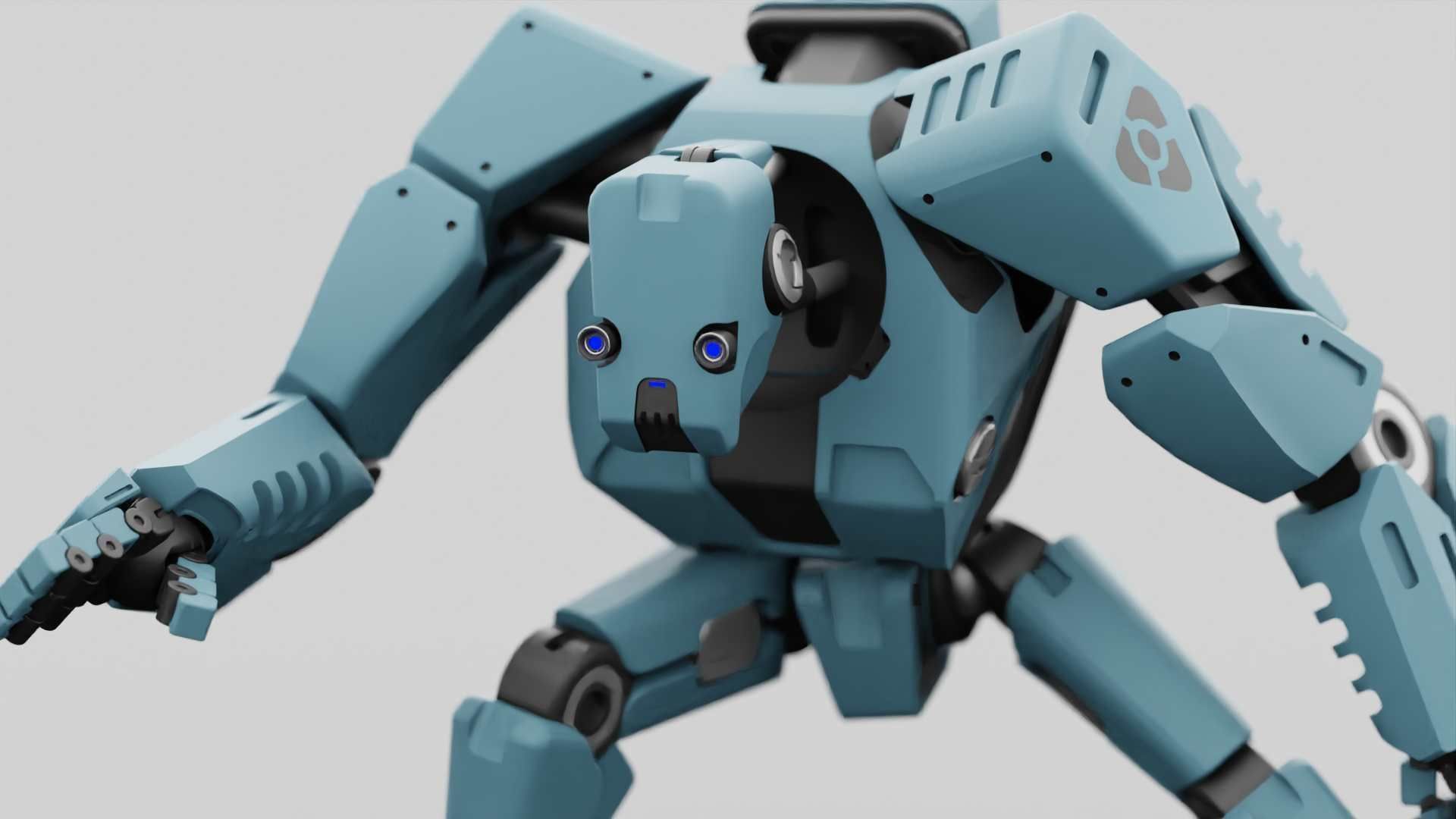 CYBER DROID RIGGED 3D model_13