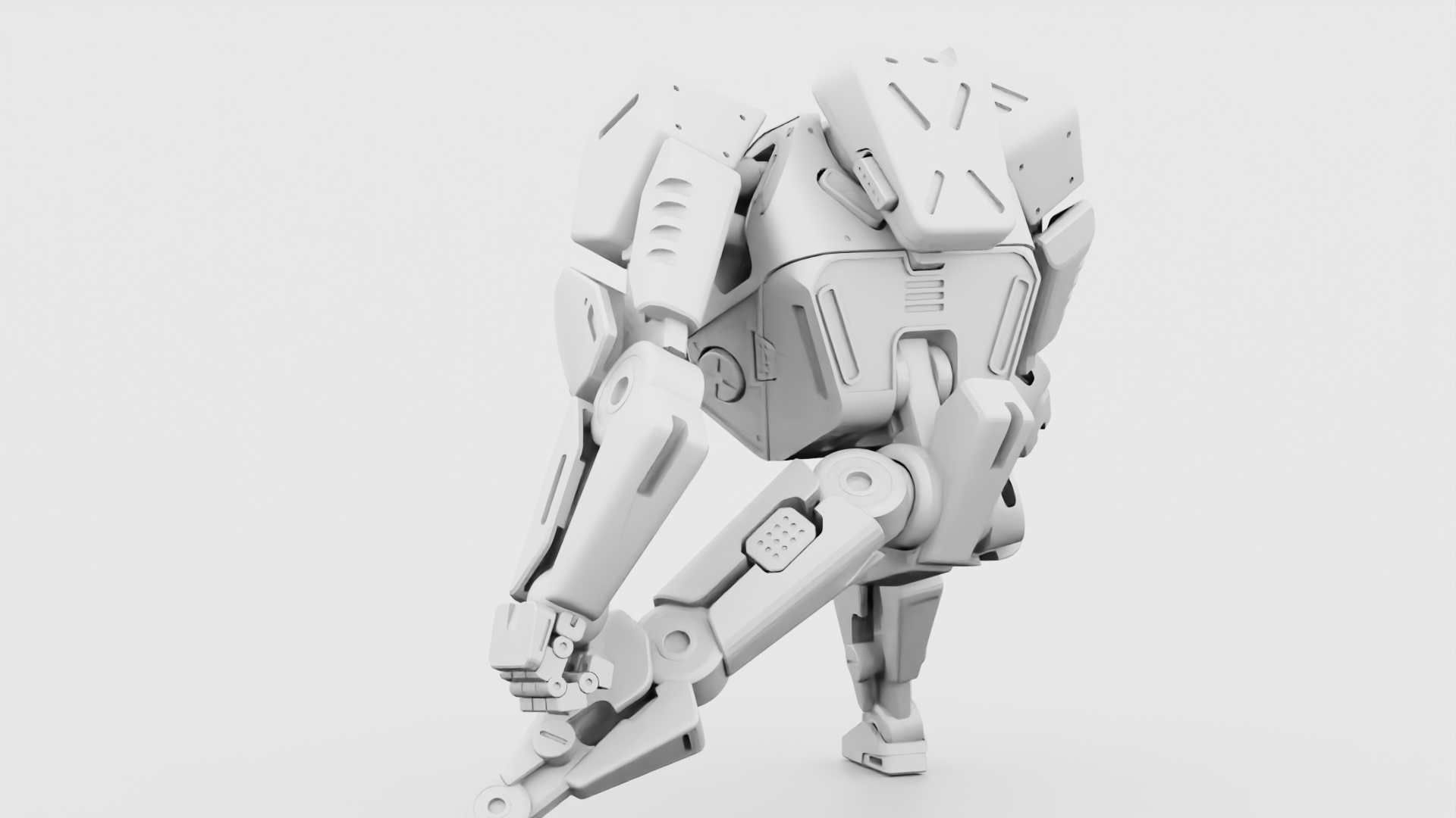 CYBER DROID RIGGED 3D model_33