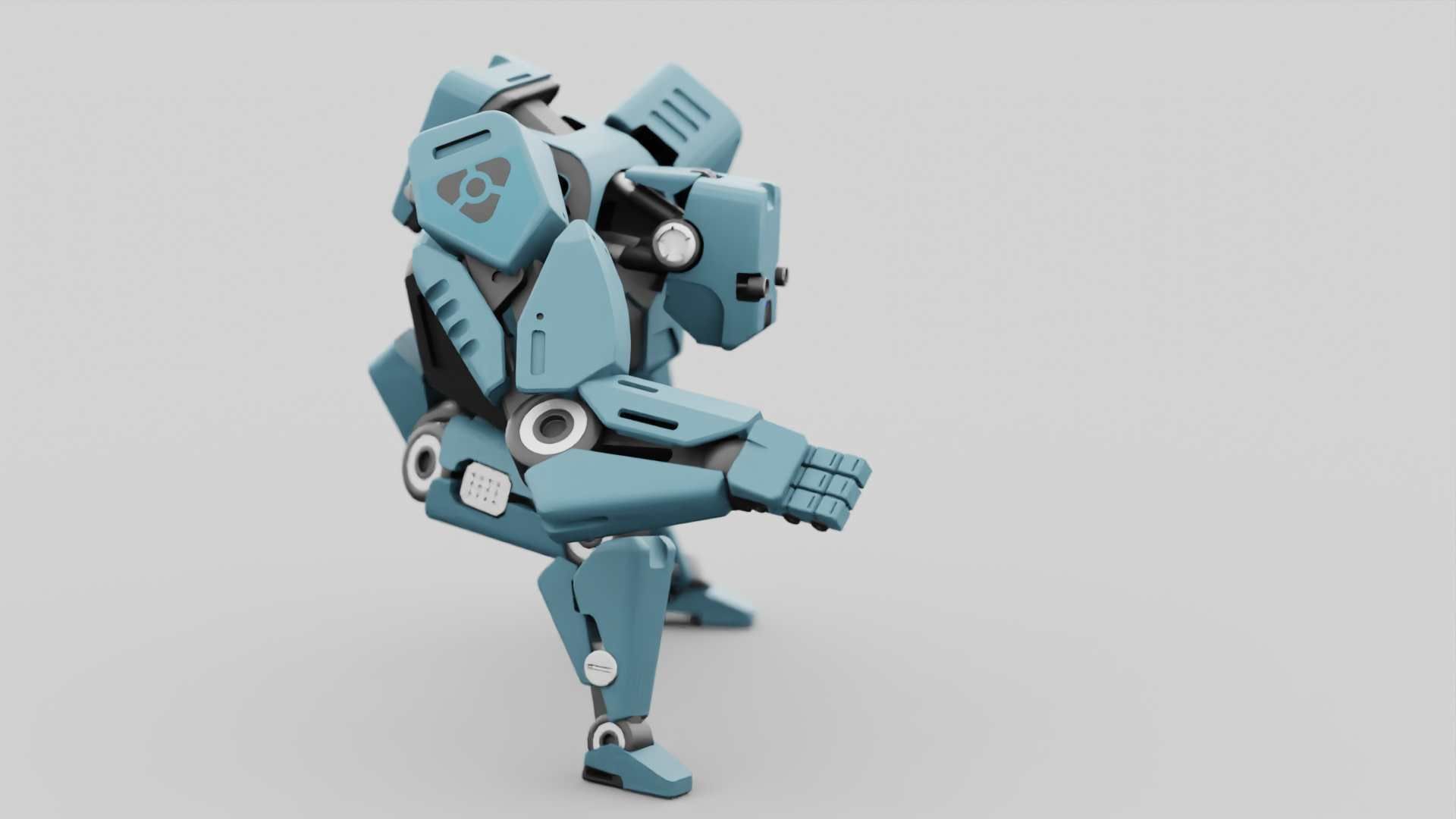 CYBER DROID RIGGED 3D model_10