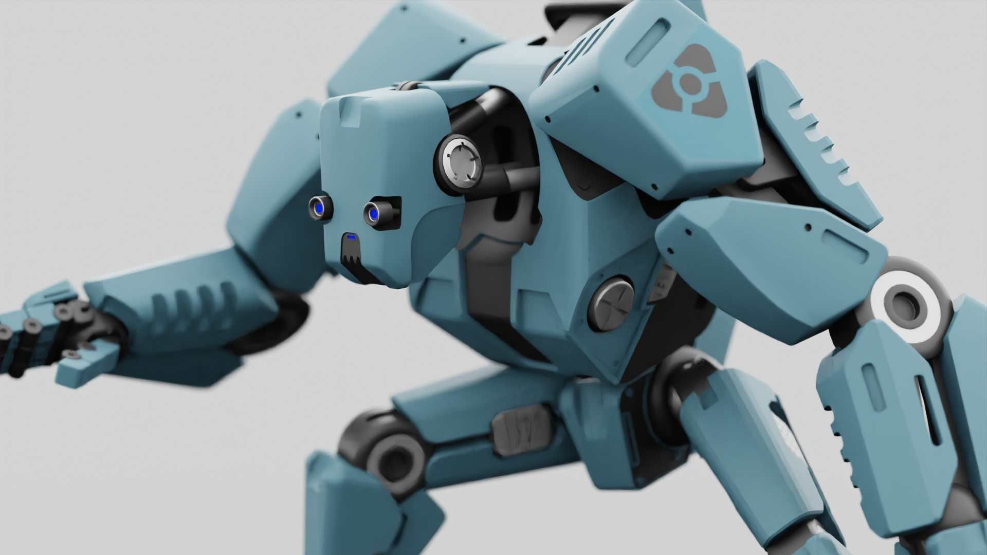 CYBER DROID RIGGED 3D model_14