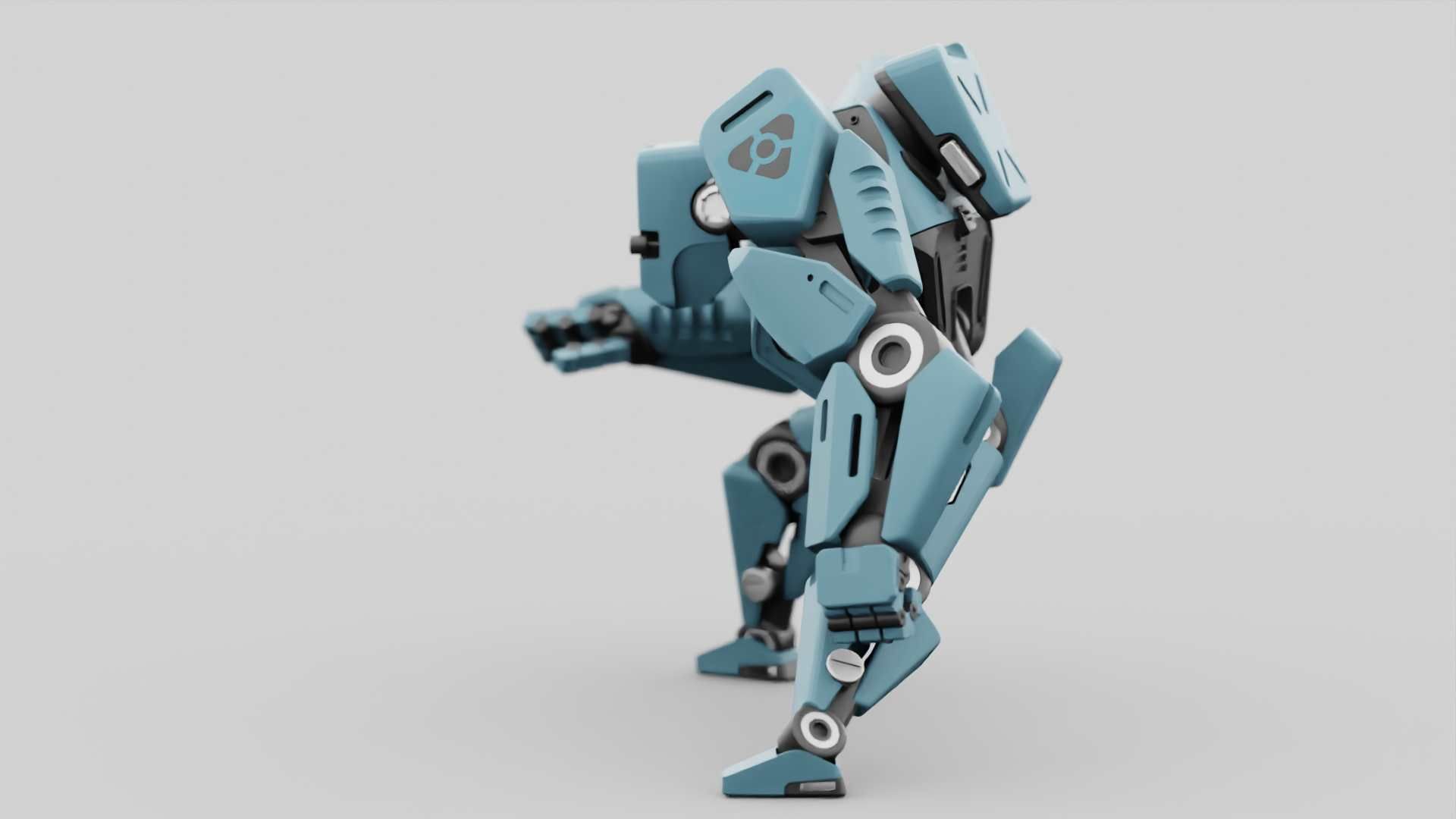 CYBER DROID RIGGED 3D model_3