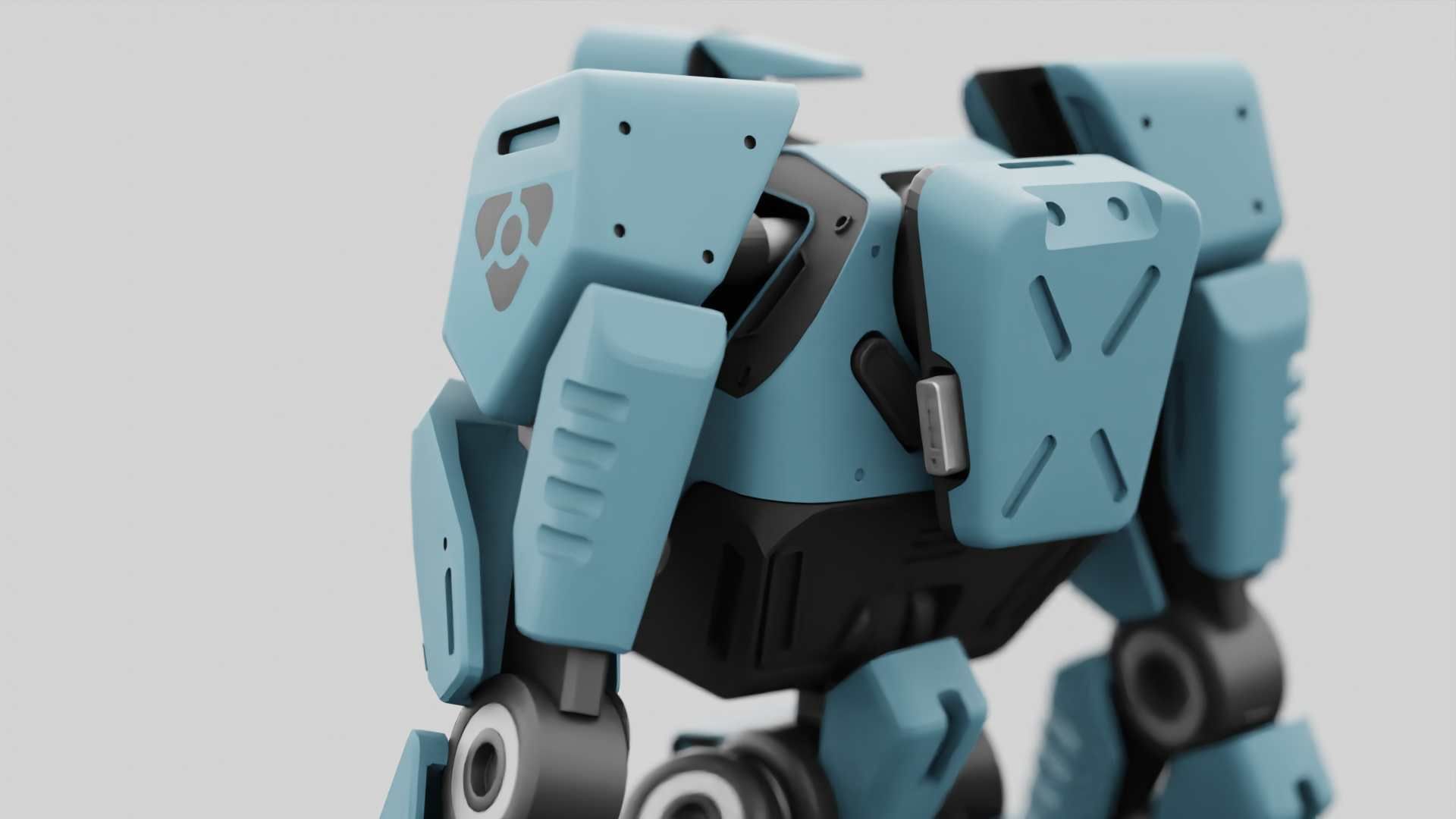 CYBER DROID RIGGED 3D model_29