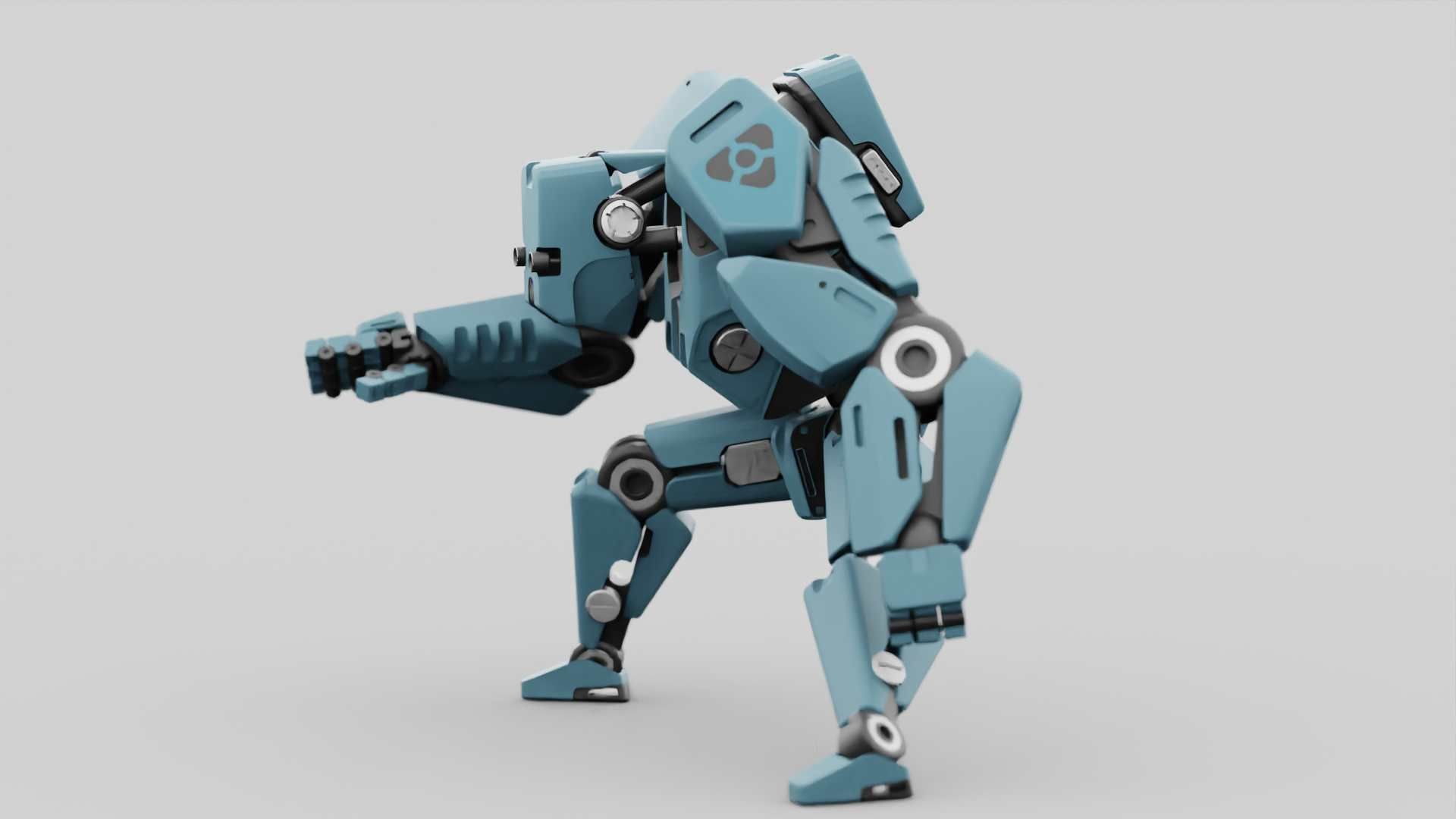 CYBER DROID RIGGED 3D model_2