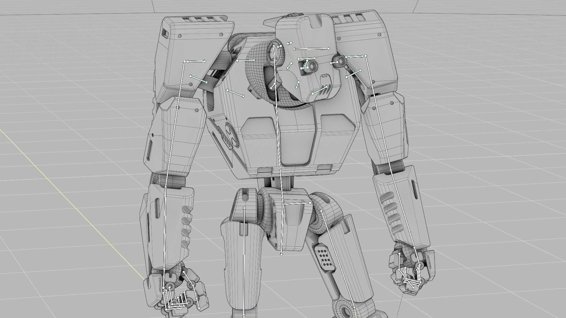 CYBER DROID RIGGED 3D model_35