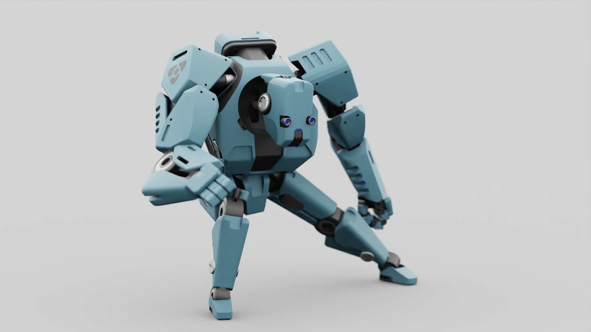 CYBER DROID RIGGED 3D model_11