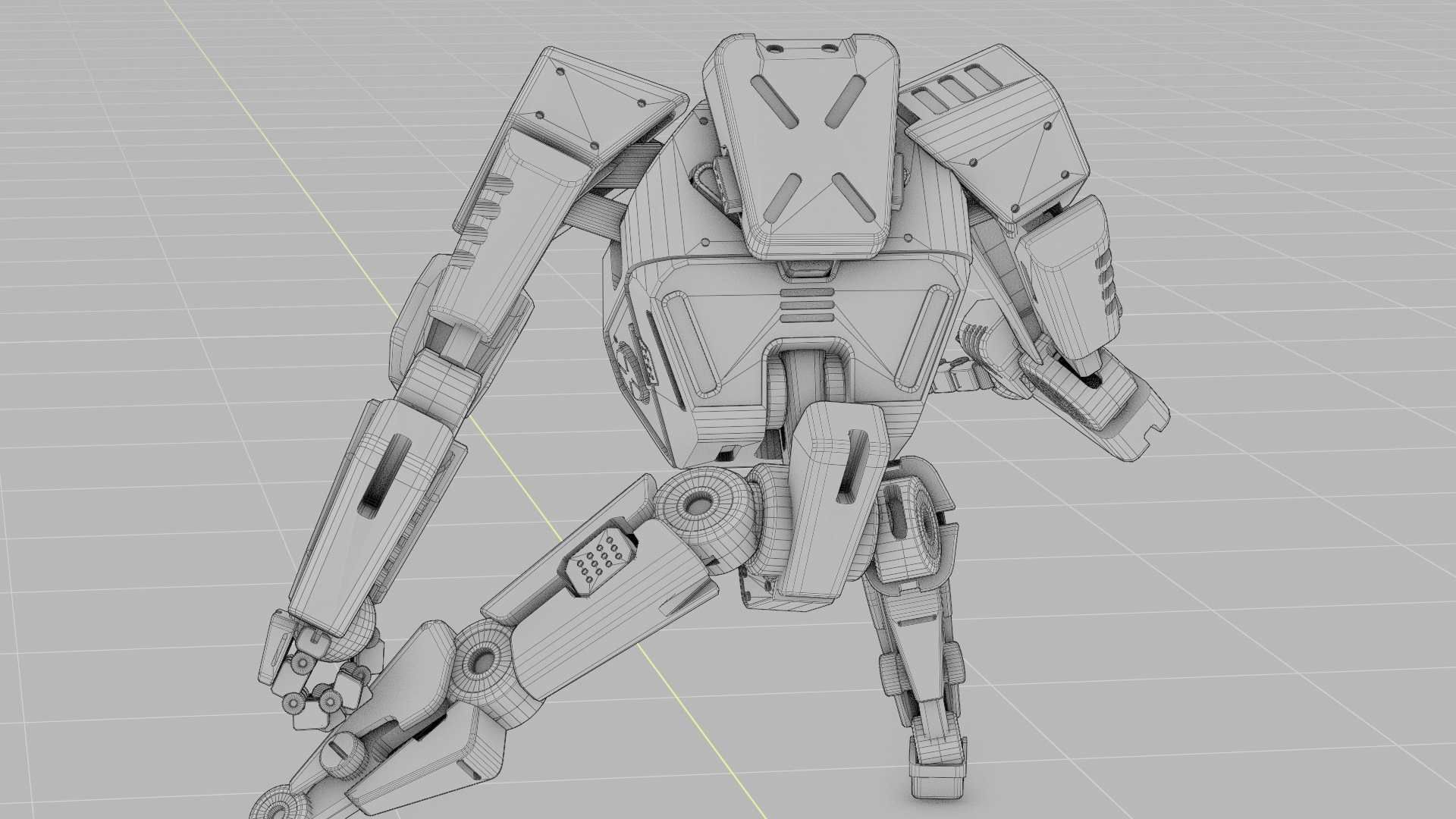CYBER DROID RIGGED 3D model_39